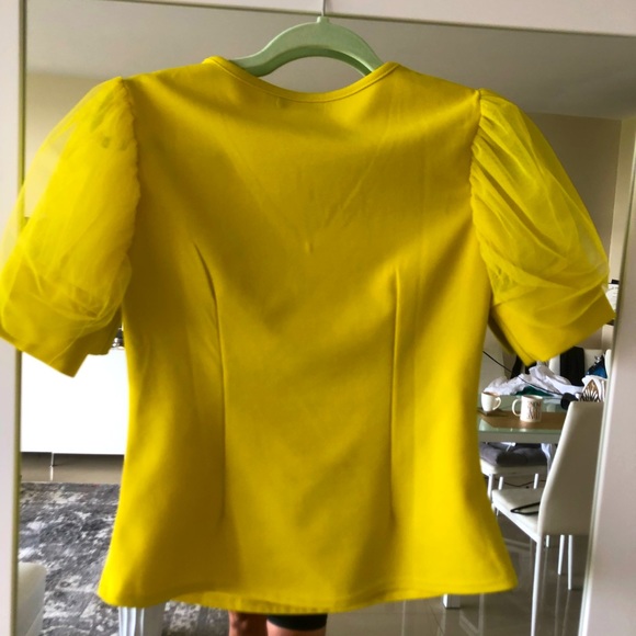 Bright Puff Sleeve Beautiful Top Stretchy Material - Picture 9 of 12